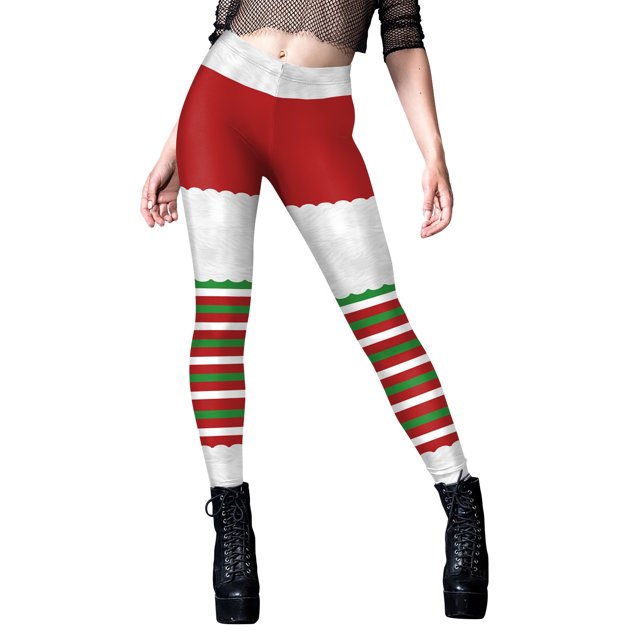 NADANBAO-Leggings con estampado de caramelo para mujer, pantalones de copos de nieve de Feliz Navidad, pantalones elásticos de cintura media, medias sexys para entrenamiento físico