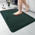 thumbnail image 1 of Alfombra de baño LOCHAS Luxury Shaggy, 50 x 75 cm, color verde cazador, 1 of 7