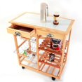 thumbnail image 3 of Wulawindy Kitchen & Dining Room Cart 2-Drawer Removable Storage Rack with Rolling Wheels Wood Color, 3 of 7