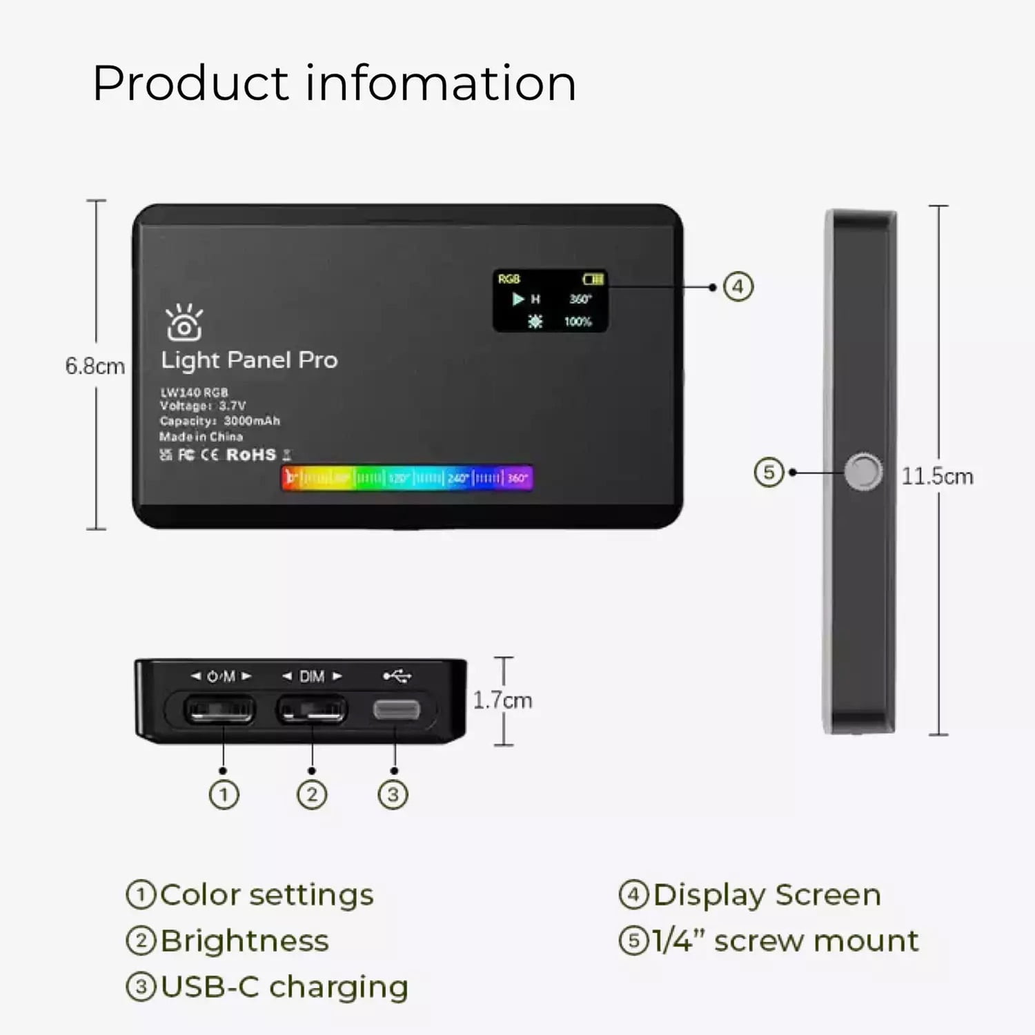 iContact Camera Pro + 4K 8.3 MP Webcam with Retractable Arm and Light Panel , ICCP01-B
