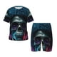 thumbnail image 1 of Balery Punk Style Blue Haired Skull Conjunto de Pijama Infantil de Manga Corta con Estampado – Ropa de Dormir de Algodón Suave-X-Large, 1 of 6