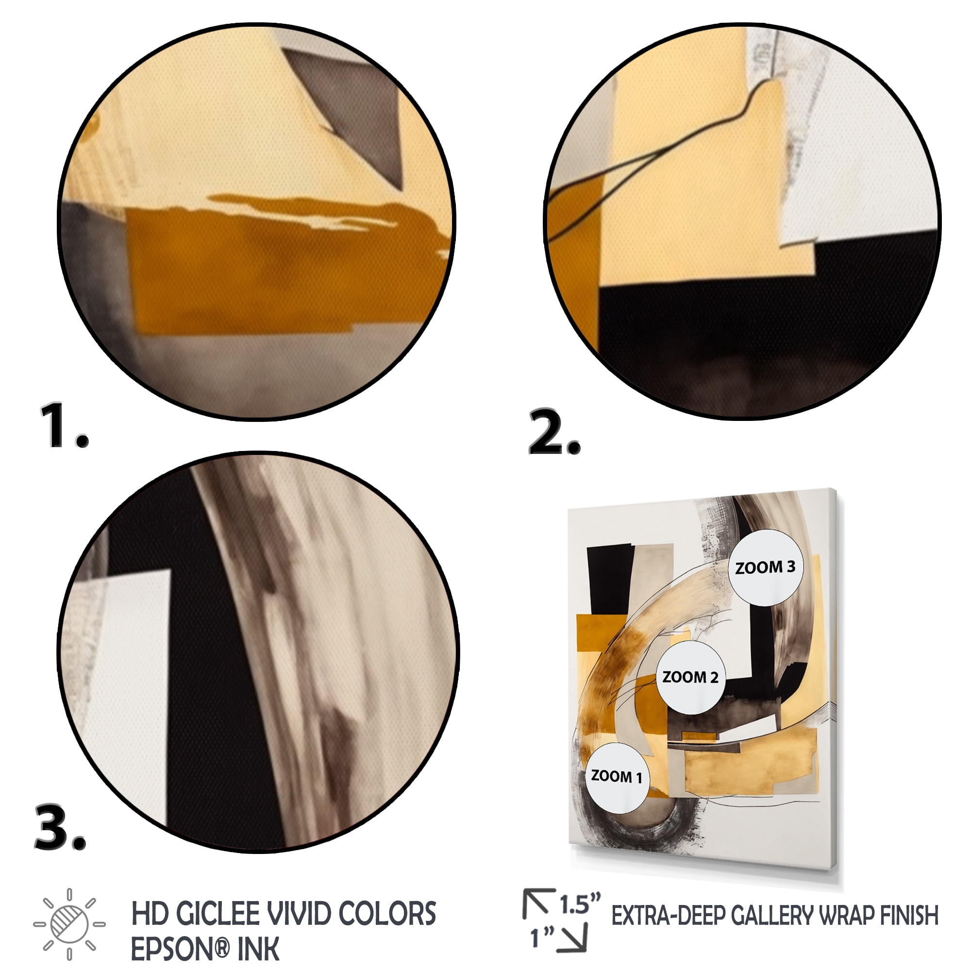 Designart Glam Art Deco Abstract IV Canvas Wall Art