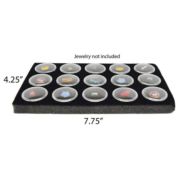 Jewelry Gemstone Foam Round Gem Jar Liner Display Tray Insert