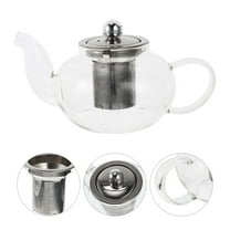 Transparent Glass Teapot Portable Tea Kettle with Infuser 1 Set for Home