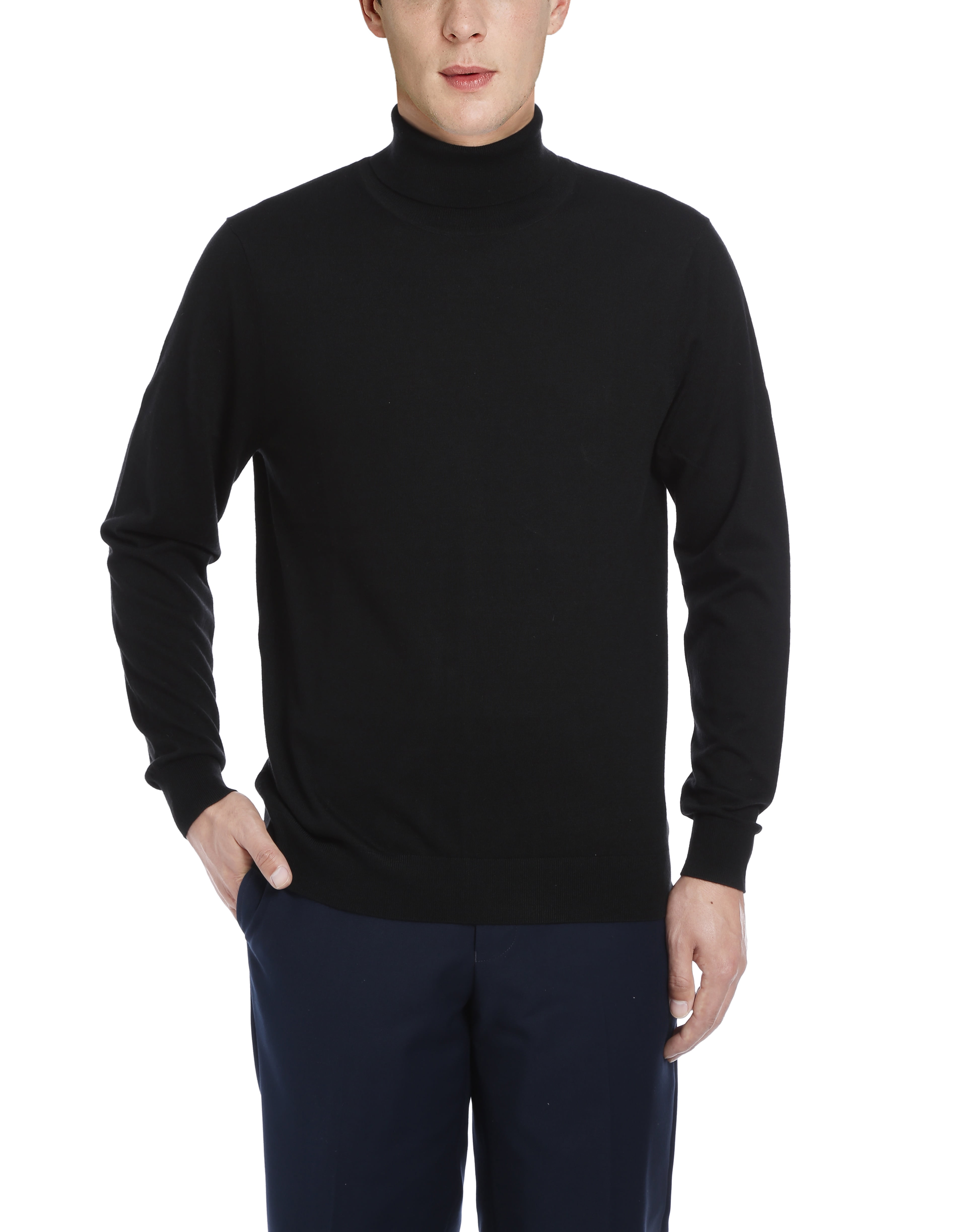 mens black cashmere mock turtleneck sweater