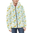 thumbnail image 4 of Xoenoiee Flower Lemon Print Kids Zip Up Hoodie for Girls Boys 8-10 Years Fall Outfits Hooded Jacket with Pocket Teens Youth Athletic Hoodies Long Sleeve Casual Coat Top, 4 of 7