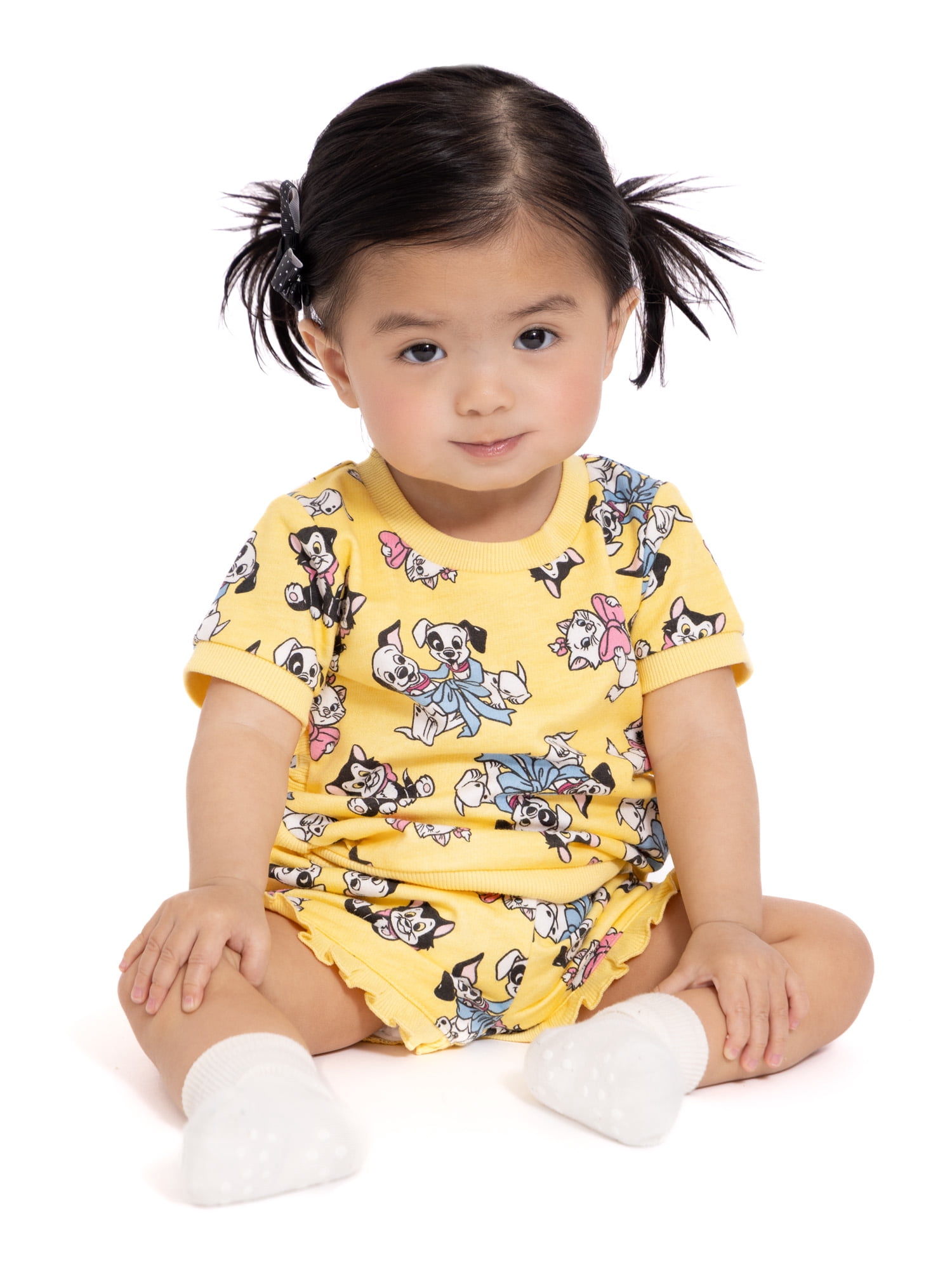 Disney Pets Baby Girls Matching Print Ruffle Top and Shorts Set, 2-Piece, Sizes 0/3M-24M