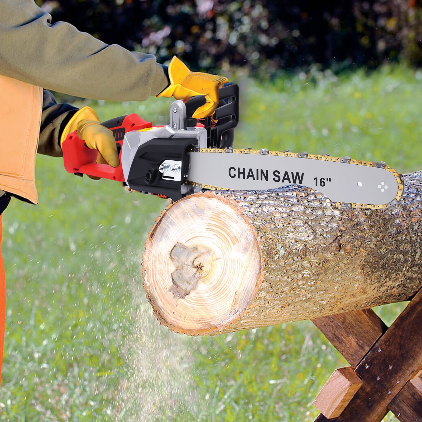 16" Chainsaw Electric, Low Vibration & Quick-Release Chain, Efficient Cutting Saw for Homeowners & Contractors, Bare Tool Version