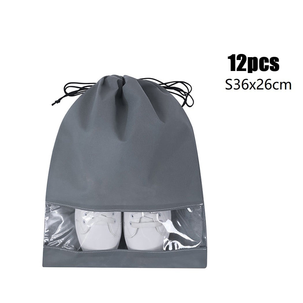 12PC Portable Shoes Bag Travel Storage Pouch Drawstring Dust Bags Non-wo GXN 