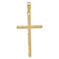 thumbnail image 4 of FJC Finejewelers 14 kt Yellow Gold Polished and Textured Fancy Cross Charm 45 x 22 mm, 4 of 6