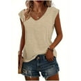 thumbnail image 5 of ZOELNIC 3 Pack Women’s V Neck T Shirts, Cap Sleeve Summer Casual Tops Loose Fit Short Sleeve Tees 2025 Trendy Shirts, S, 5 of 6