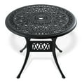 thumbnail image 4 of 5-Piece All-Weather Cast Aluminum Outdoor Dining Set with 4 Swivel Chairs & 35.43" Round Table, Black Frame - Durable Rust-Resistant Patio Furniture for Backyard, Garden, Deck, 4 of 9