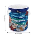 thumbnail image 3 of Yucurem Fabric Starfish Storage Hamper with Handle, Quilted Laundry Basket for Nursery Bedroom Laundry Room Clothes Toys, 3 of 9