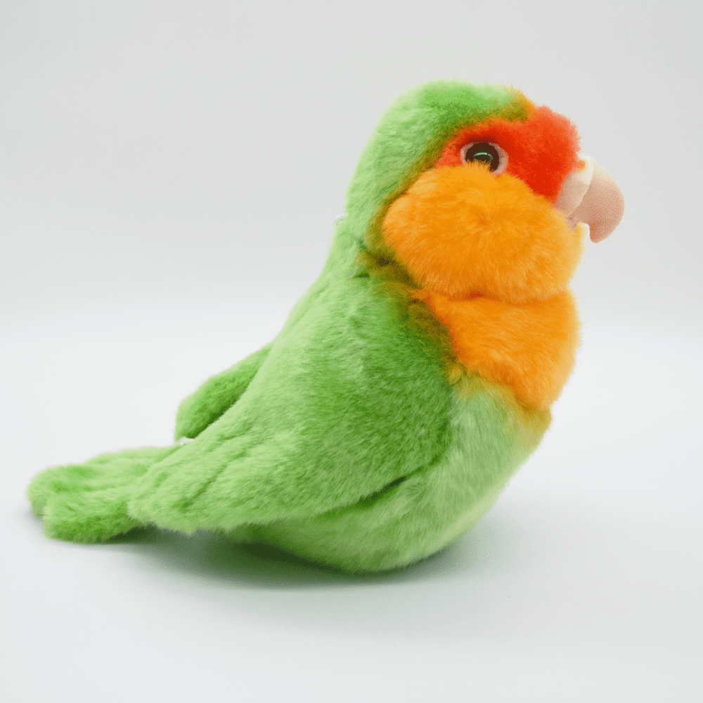 Realistic Rosy-faced Lovebird Stuffed Animal Plush Toy, Lifelike Animal Plushies, Simulation Bird Doll