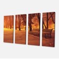 thumbnail image 2 of Snow Covered Benches in Evening - Landscape Canvas Art Print, 2 of 3
