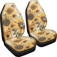 thumbnail image 3 of POLERO Sunflower Bee Polyester Vehicle Seat Covers Easy Install, Soft Front Seat Cover for Men, 2 Pack Car Front Seat Protector Covers, 3 of 13