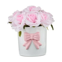 Rose Floral Pot, Pink, 8", by Way To Celebrate