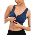 thumbnail image 2 of LELINTA Women's Zip Front Sports Bra Wireless Post-Surgery Bra Active Yoga Sports Bras, 2 of 7