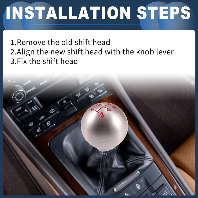 Sickspeed White Vintage 5-Speed Shift Knob With Black Engraved Letters - M10x1.5 Short Throw Shifter Selector