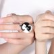 thumbnail image 2 of 1/2Pcs Black White Matching Stitching Couple Stainless Steel Pendant Necklaces, 2 of 5