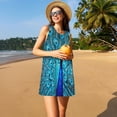 thumbnail image 3 of Balery Beautiful Blue Peacock Vestidos de verano para mujer con estampado: vestido holgado sin mangas, vestido playero informal y cómodo para días calurosos., 3 of 7