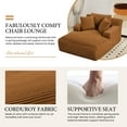 thumbnail image 6 of Onbeam 50" Chaise Lounge, Plush Sleeper Sofa Chair with 3 Pillows for Living Room, Corduroy, Orange, 6 of 7