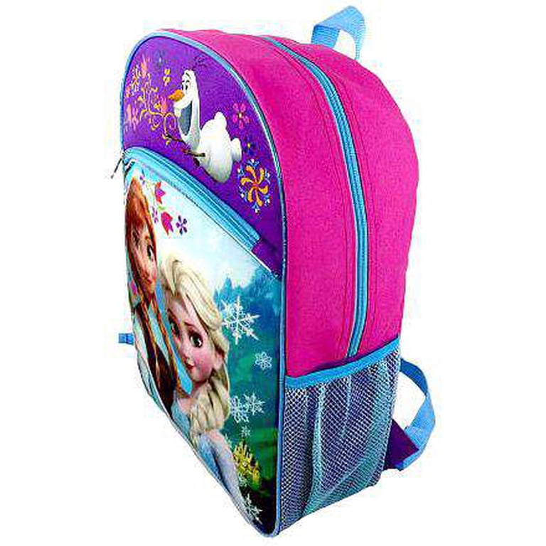 Disney Frozen Book Bag: Anna & Elsa Purple & Blue Flowers 