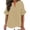 Z98 Beige, variant on Womens Ruffle Blouse Split V Neck Summer Blouses Flattering Lightweight Solid Color Tunic Cotton Linen Shirts Navy,S