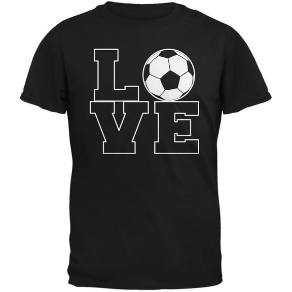 Soccer Love Black Adult T-Shirt - Large