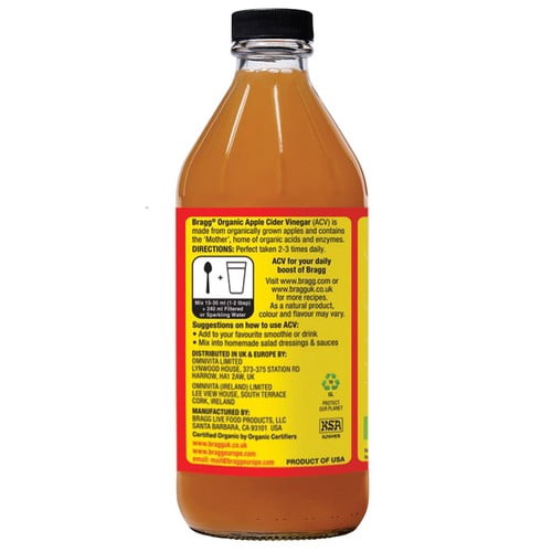 Bragg Organic Apple Cider Vinegar 473ml, British Import (Pack of 2)