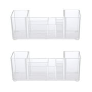 Kenney Storage Made Simple Bathroom Countertop Organizer, 8 Compartments, Set of 2, Clear