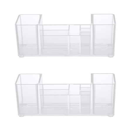 Kenney Storage Made Simple Bathroom Countertop Organizer, 8 Compartments, Set of 2, Clear