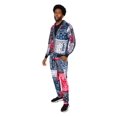 thumbnail image 4 of G-Style USA Men's Mixed Bandana Velvet Velour Tracksuit Set ST863 - Hooded Zipper Jacket and Sweatpants - Bandana Navy - Medium, 4 of 9