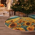 thumbnail image 5 of Sikiie Field Style Bicycle Young Sunflower Nativity Christmas Tree Skirt, Jesus Christian Winter Holiday Tree Mat Decoration(30-48IN)48", 5 of 6