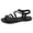 Black_007, variant on Women's Strappy Flat Sandals Dressy Open Toe Ankle Strap 2026 Summer Beach Thong Slides Vacation Shoes with Back Strap Beige 6.5(EU-37)