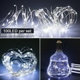 thumbnail image 4 of Twinkle Star Christmas Decoration Silver Wire Fairy String Lights, Christmas Lights, White, 33ft, 100 LEDs, 1-Pack, 4 of 6