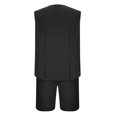 thumbnail image 3 of Snorda Men's Solid Color Button-Up Waistband Tank Shorts Two-Piece Crew-Neck Tank Suit, 3 of 4