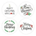 thumbnail image 4 of 500pcs Merry Christmas Stickers 4 Design Round Holiday Label Sticker For DIY Gift Baking Package Envelope Stationery Custom Stickers,White, 4 of 8