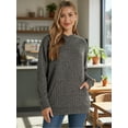 thumbnail image 2 of OALUXE Hoodies for Women Long Sleeve Shirts Pullover Sweatshirts Casual Fall Tunic Tops with Pocket, 2 of 7