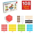 thumbnail image 6 of PicassoTiles 108PCS 1" Magnetic Puzzle Cubes, STEM Educational Building Blocks, Preschool Construction Toy with Idea Book for Kids Age 3+, 6 of 10