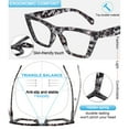 thumbnail image 3 of MARE AZZURO Cat Eye Reading Glasses Women Oversized Readers 1.0 1.25 1.5 1.75 2.0 2.25 2.5 2.75 3.0 3.5 4.0 5.0 6.0 (Leopard/Grey, 2.50)with Flexible Spring Hinge, Polycarbonate Lens, 3 of 6
