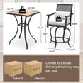thumbnail image 2 of AECOJOY 3-Piece Dining Set, Height Bar Table with 2 Swivel Stools, 2 of 7