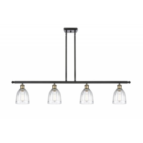 Innovations Lighting 516-4I-BAB-G442-LED Brookfield-14W 4 LED Island in Art Nouveau Style-48 Inches Wide by 10 Inches High   Black Antique Brass Finish with Clear Glass