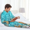 thumbnail image 6 of Sikiie Starfish And Seashell On The Beach 1 Mens Pajama Set, Soft Warm Long Sleeve Sleepwear, Cozy Button-Down Pjs for Men-Medium, 6 of 7