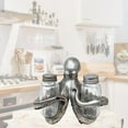 thumbnail image 6 of Nautical Salt & Pepper Shaker Set with Silver Octopus Holder - Beach Themed Decor - For Ocean and Coastal Decor Enthusiasts, 6 of 7