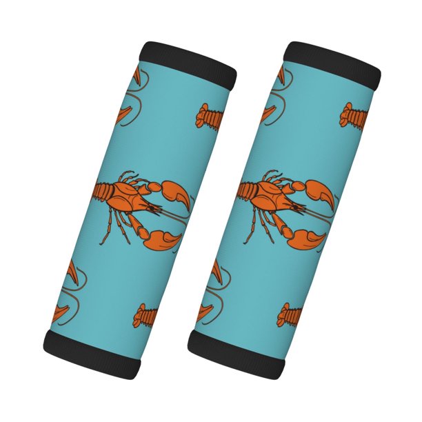 fundas para asas de equipaje - Etiquetas identificadoras con estampado de langosta roja, fundas para asas de equipaje, accesorios esenciales de viaje para equipaje de avión