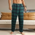 thumbnail image 5 of Havenx Pajama Pants Men Plaid Pajamas Pants 2025 Plus Size Sleep Pants Elastic Waist Straight-Leg Soft Sleep & Lounge Pants,Army Green L, 5 of 6