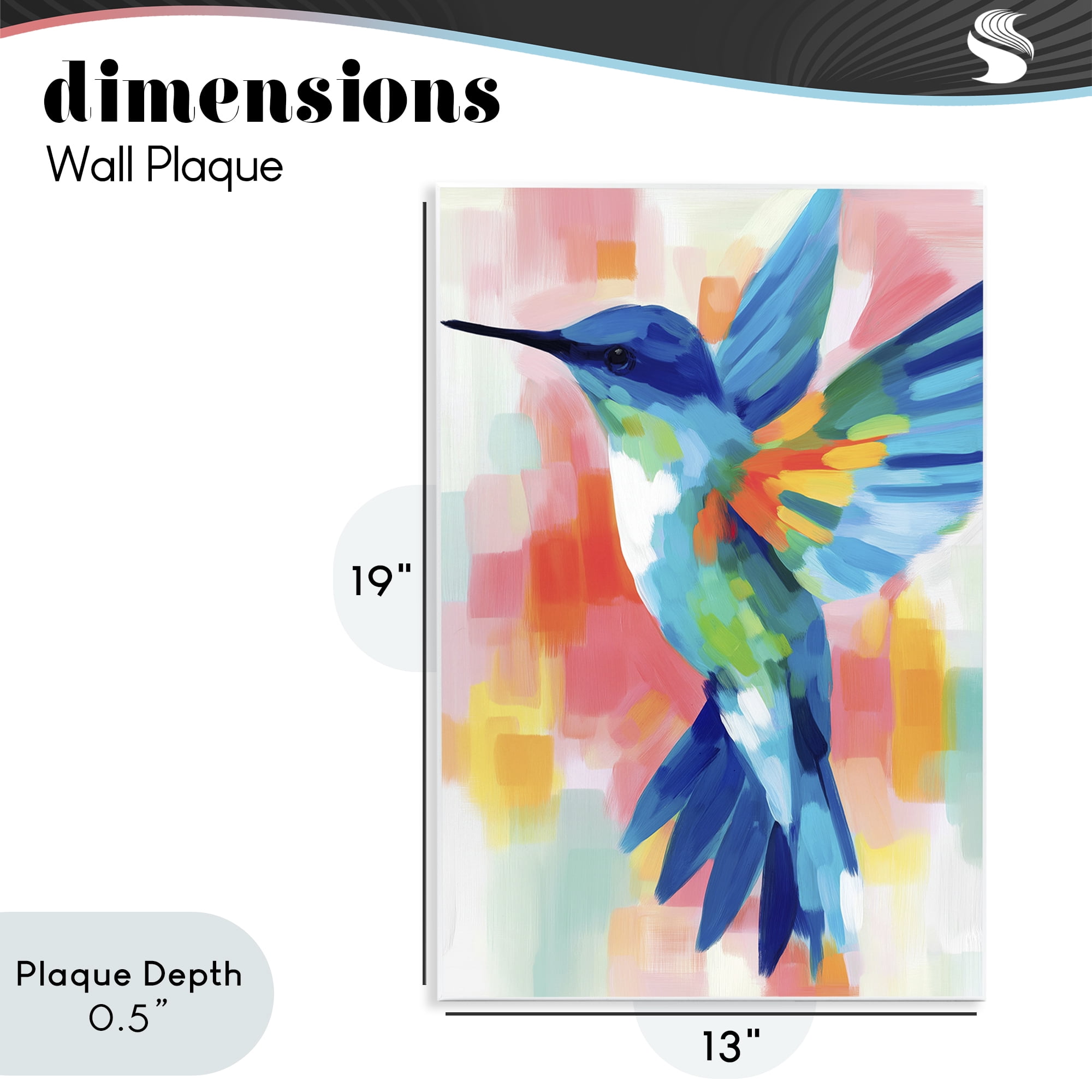 Stupell Industries Blue Hummingbird in Flight Wall Plaque Art, design by Chromatic Storm Studio