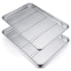 thumbnail image 1 of P&P CHEF Juego de bandeja para hornear y rejilla de cocina extra grande, bandeja de media hoja para galletas de acero inoxidable con parrilla rectangular de 19.6 x 13.5 x 1.2 pulgadas, apta para horno, 1 of 5