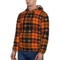 thumbnail image 3 of Picia Halloween Tartan Plaid Pattern Casual Men's Hoodie - Lightweight Hooded Sweatshirt with Kangaroo Pocket, Comfortable Pullover for Everyday, Travel-3X-Large, 3 of 7